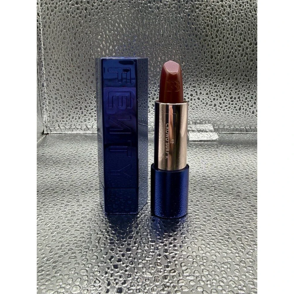 Fenty Beauty Icon Semi-Matte Lipstick-12 Crowd Surf’R w-Navy Shell
